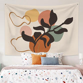 Lofaris Color Circle And Black Leaves Bohemian Wall Tapestry